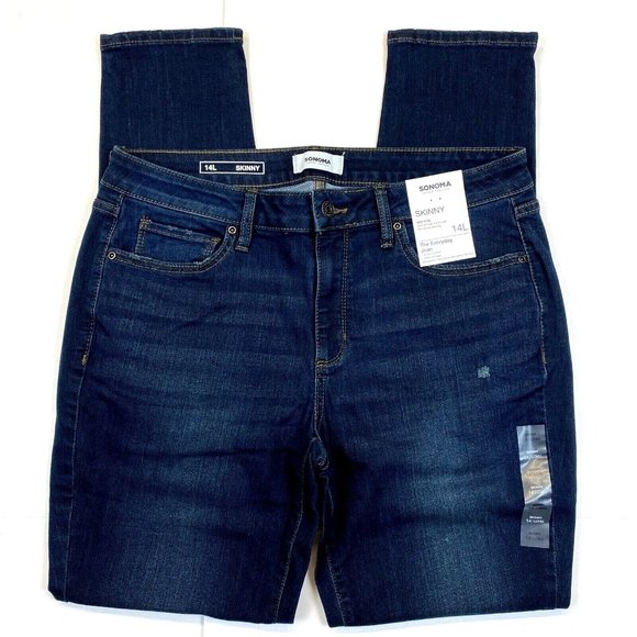 Sonoma Denim - Women's Sonoma Supersoft Stretch Midrise Skinny Jeans Bettencourt Destructed 14L